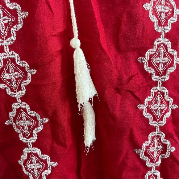 Lucky Brand embroidered peasant boho tunic red NWT - Picture 4 of 9
